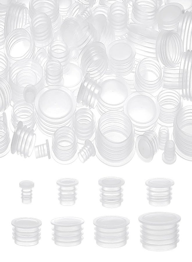NBEADS 80 Pcs 8 Sizes Plastic Stoppers, 9/15.5/16.5/18.5/20.5/22/24.5/28mm Salt And Pepper Shaker Plugs Column Clear Plastic Replacement Stoppers For Bottles Pepper Shakers And Flower Pots - Image 1