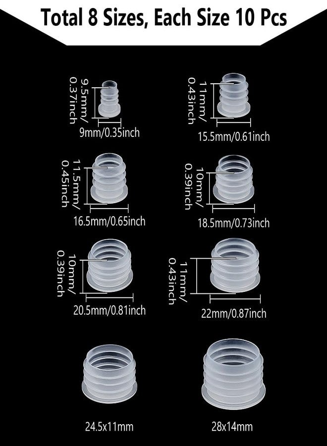 NBEADS 80 Pcs 8 Sizes Plastic Stoppers, 9/15.5/16.5/18.5/20.5/22/24.5/28mm Salt And Pepper Shaker Plugs Column Clear Plastic Replacement Stoppers For Bottles Pepper Shakers And Flower Pots - Image 2