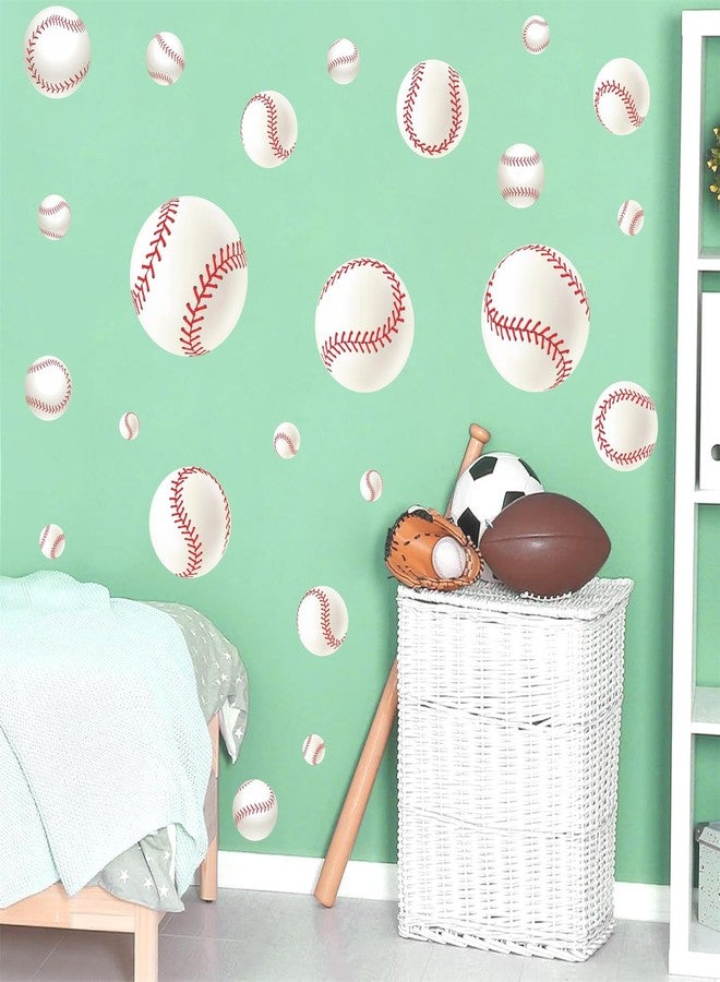 THEYGE 3D Baseball Wall Decals Sport Ball Wall Stickers Baseball Balls Decals Peel and Stick 3D Baseball Wall Decor for Boys Girls Teen Bedroom Baseball Room Playroom Decor - Image 2