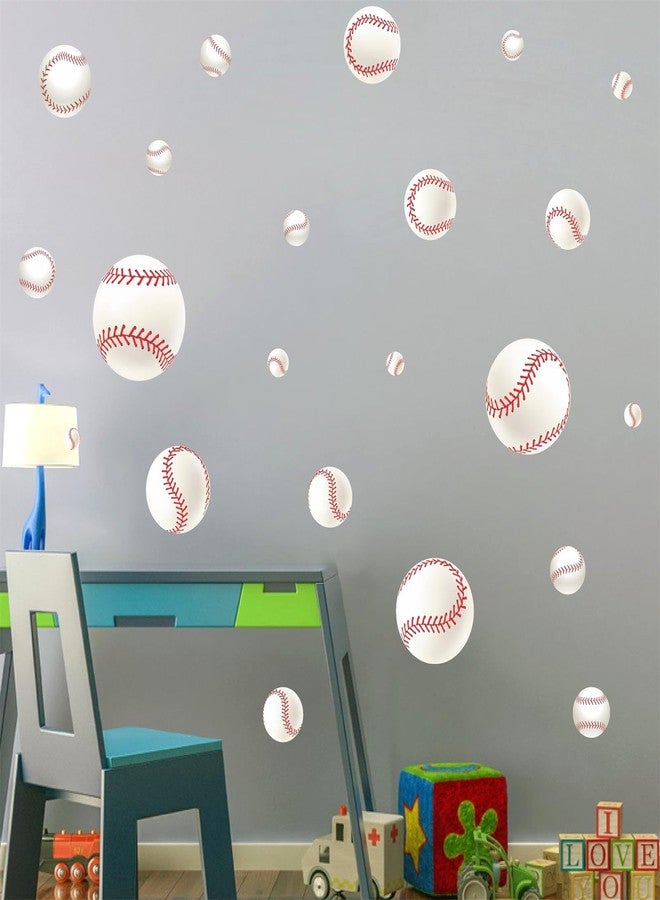 THEYGE 3D Baseball Wall Decals Sport Ball Wall Stickers Baseball Balls Decals Peel and Stick 3D Baseball Wall Decor for Boys Girls Teen Bedroom Baseball Room Playroom Decor - Image 4