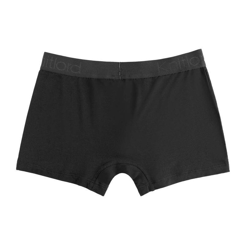 KNITLORD Men's Underwear Boxer Briefs Luxury Bamboo Viscose Ultra Breathable and Cooling Trunks Black 5 Pack M - Image 4