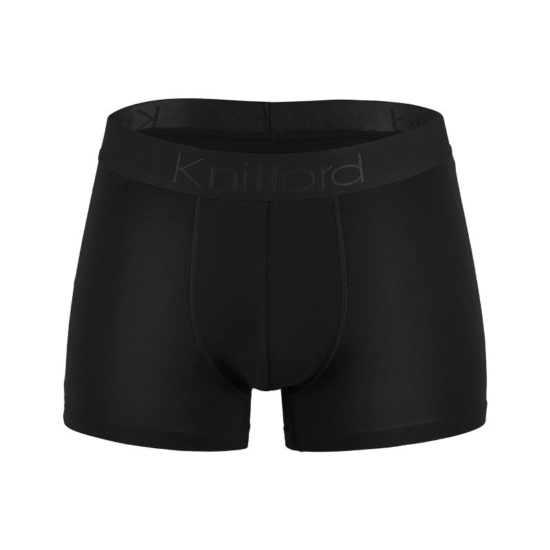 KNITLORD Men's Underwear Boxer Briefs Luxury Bamboo Viscose Ultra Breathable and Cooling Trunks Black 5 Pack M - Image 2