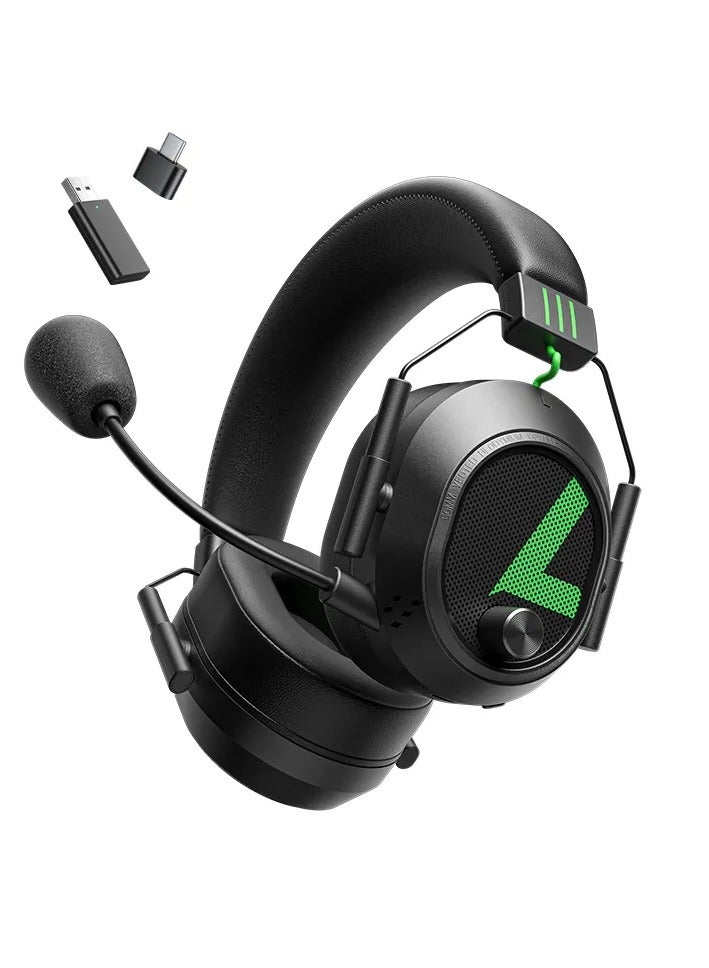 Plextone The Plextone G810 Wireless Gaming Headset with Bluetooth Noise Cancelling, Built-in Microphone and Detachable Microphone, with RGB Backlighting, a battery life of up to 16 hours of continuous gaming and 36 hours of listening to music, and a fast audio response of 0.25ms. - Image 1