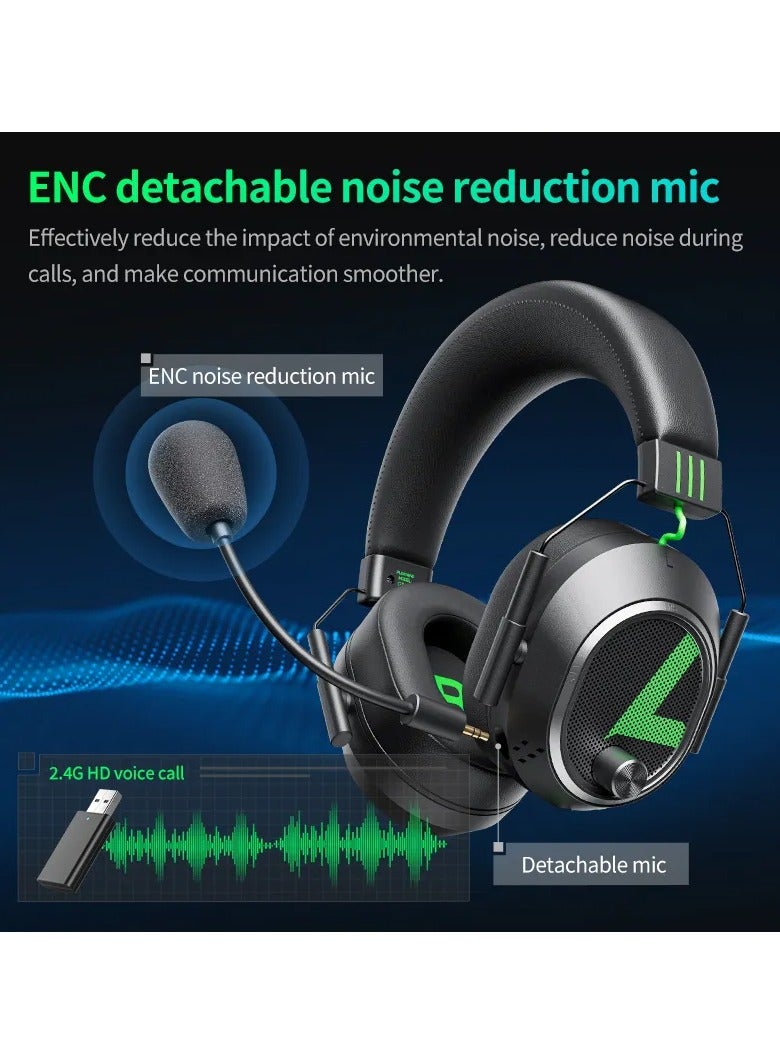 Plextone The Plextone G810 Wireless Gaming Headset with Bluetooth Noise Cancelling, Built-in Microphone and Detachable Microphone, with RGB Backlighting, a battery life of up to 16 hours of continuous gaming and 36 hours of listening to music, and a fast audio response of 0.25ms. - Image 5