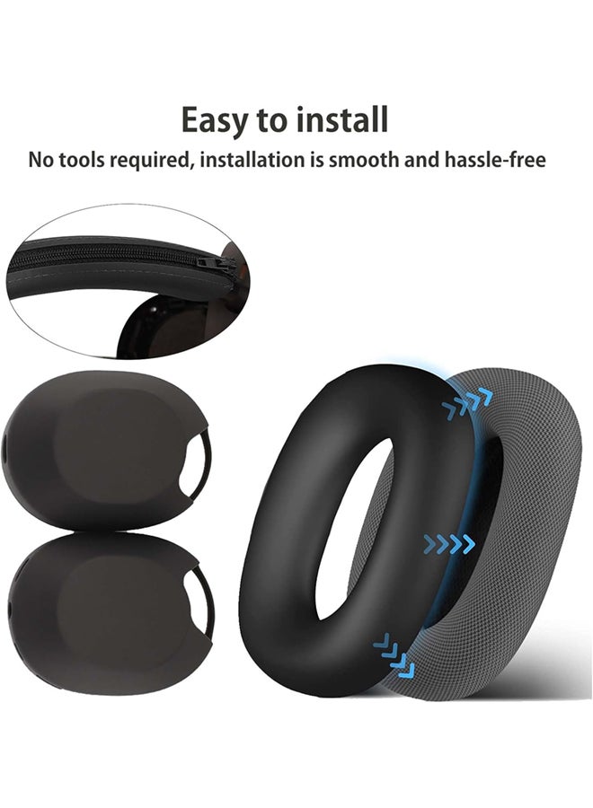 SJet Silicone Case Cover for Sony WH-1000XM6 Headphones, Soft TPU Ear Cups Cover/Ear Pad Case Cover/Headband Cover for Sony WH-1000XM6(Black)  - Image 5