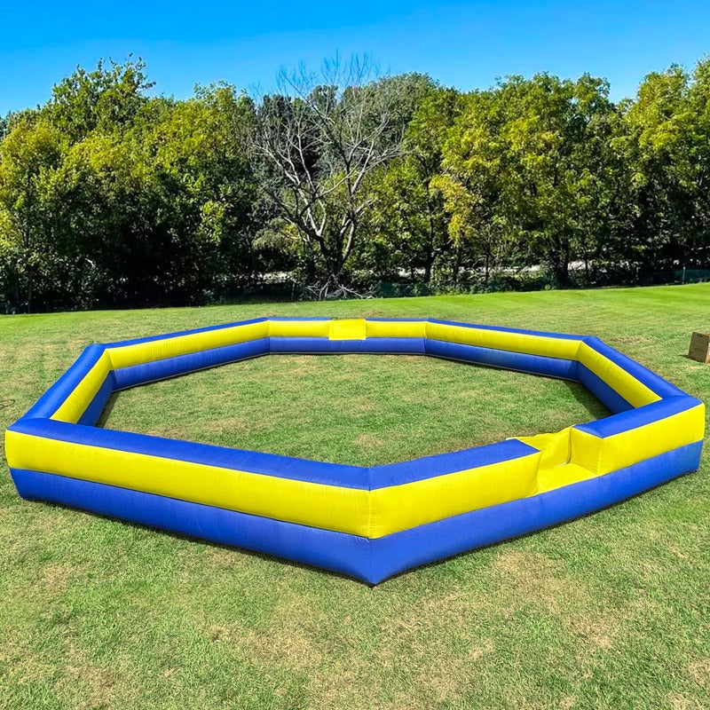 OZIS 26FT Inflatable Gaga Ball Pit with Builtin Blower Portable Gagaball Court for IndoorOutdoor SportsFamily Activities Easy to Setup BlueYellow - Image 3