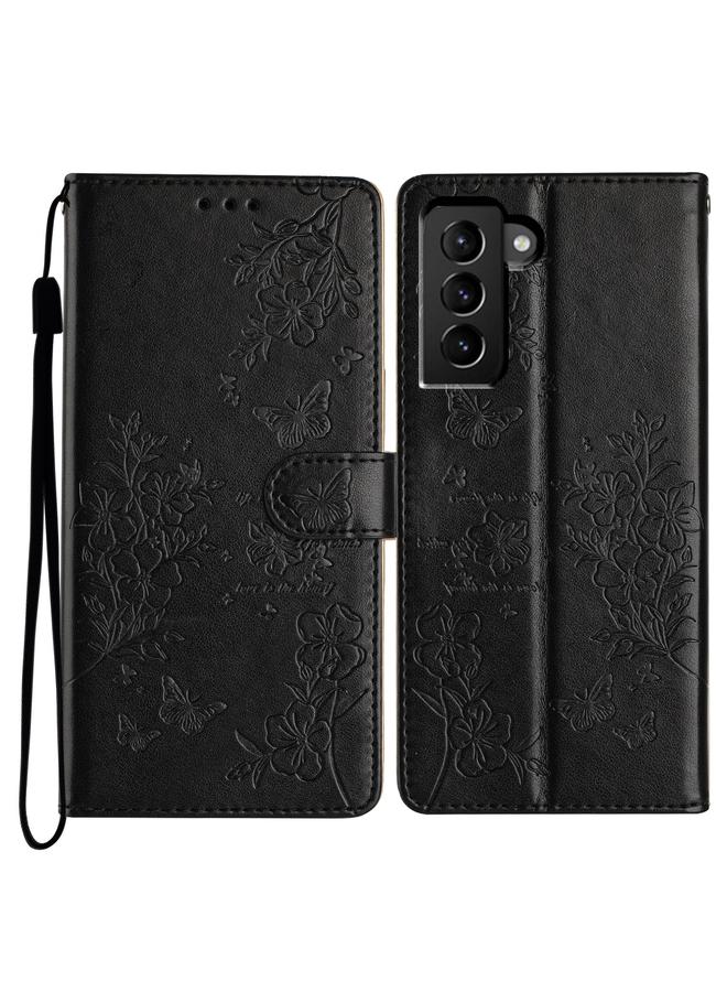 S-TOP Case For Samsung Galaxy S22 5G Butterflies and Flowers Leather Phone Case - Image 1