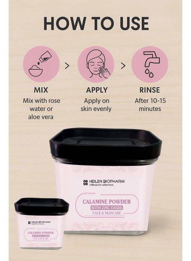 Heilen Biopharm Calamine Powder | For Skin Brightening & Face Pack | 100 g Pack of 1 | 100% Pure & Natural - No Additives, Lab Tested - Image 5