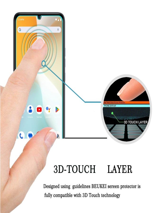 beukei (3 Pack) Designed for BLU G44 / BLU G64 / BLU G64L Screen Protector Tempered Glass, 9H Hardness - Image 2