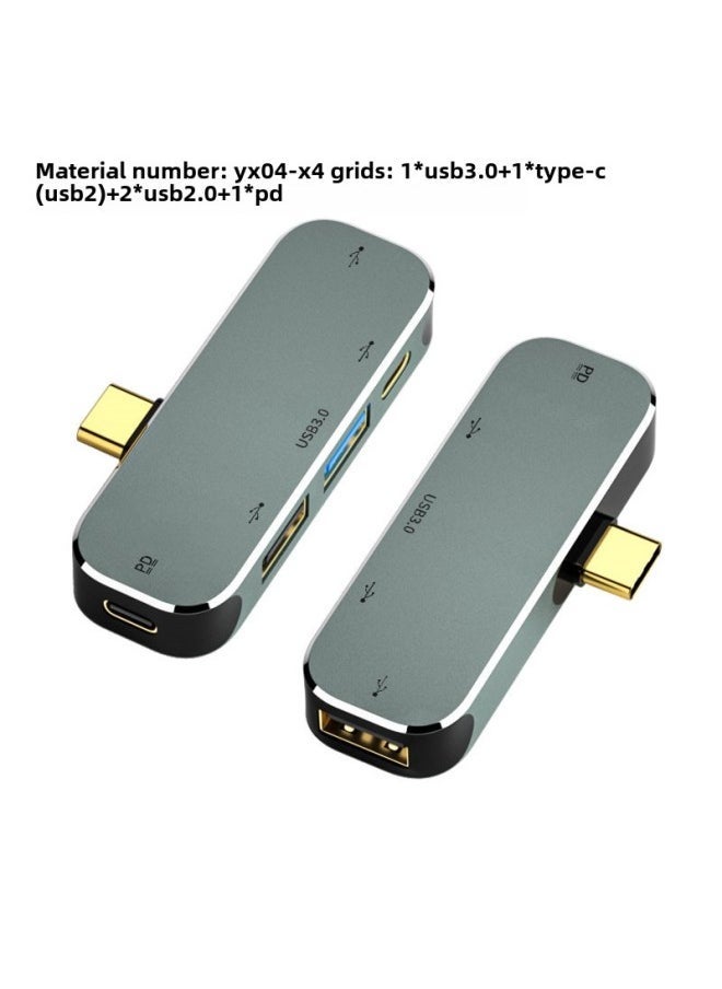 Type-C Docking Station HUB Multi-function Converter USB3.1/HDMI3.5 Headset USB3.0 Smart 3-Number Of Interfaces:YX-X4：1*USB3.0+1*Type-C(USB2)+2*USB2.0+1*PD  - Image 1