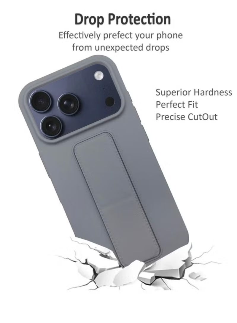 ELTRAZONE Case Cover for Apple iPhone 17 Pro Max with Magnetic Hand Grip – Slim 3-in-1 Protective Phone Case in Stylish Grey – Durable, Shock-Absorbent Cover with Built-In Magnetic Grip for Secure Handling, Adjustable Stand Function & Maximum Drop Protection – Compatible with iPhone 17 Pro Max - Image 3
