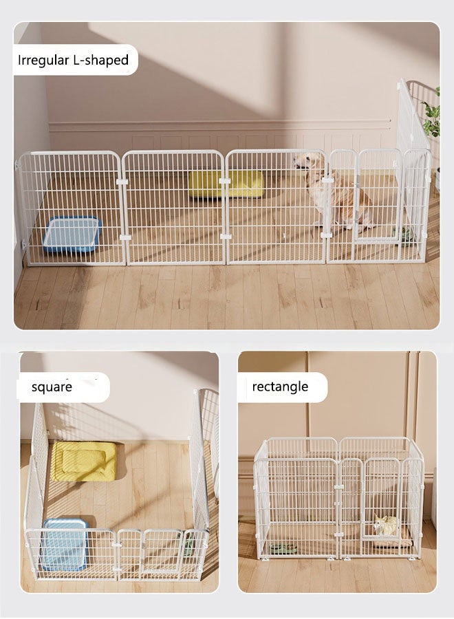 6 Panels DIY Small Animal Cage,Pet Playpen, Small Animal Cage Indoor Portable Metal Wire Yard Fence For Small Animals Puppy Kitten Bunny Turtle Hamster (White)  60x60cm - Image 3