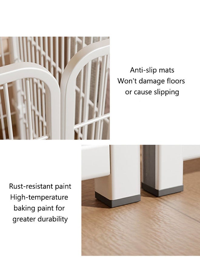 6 Panels DIY Small Animal Cage,Pet Playpen, Small Animal Cage Indoor Portable Metal Wire Yard Fence For Small Animals Puppy Kitten Bunny Turtle Hamster (White)  60x60cm - Image 5