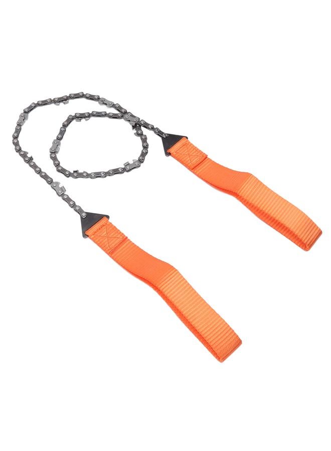 Thoraya Pocket Chainsaw Portable 11 Teeth Orange Lightweight Manganese Steel Hand Rope Chain Saw for Outdoor  - Image 3
