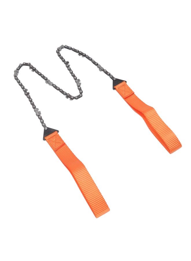 Thoraya Pocket Chainsaw Portable 11 Teeth Orange Lightweight Manganese Steel Hand Rope Chain Saw for Outdoor  - Image 5