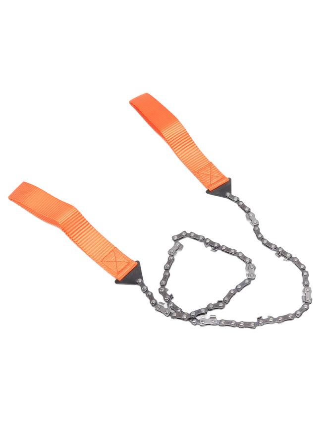 Thoraya Pocket Chainsaw Portable 11 Teeth Orange Lightweight Manganese Steel Hand Rope Chain Saw for Outdoor  - Image 4