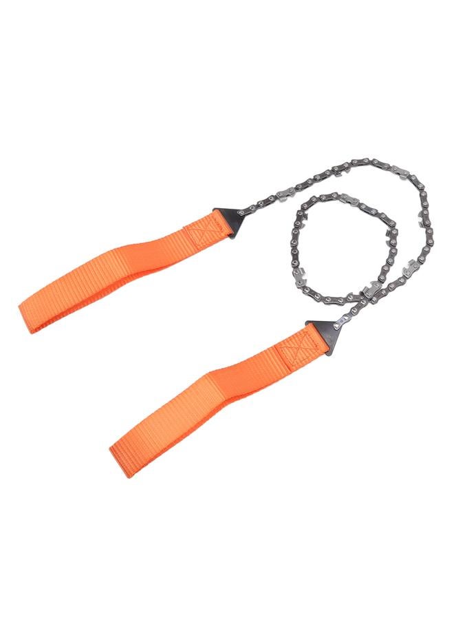 Thoraya Pocket Chainsaw Portable 11 Teeth Orange Lightweight Manganese Steel Hand Rope Chain Saw for Outdoor  - Image 2