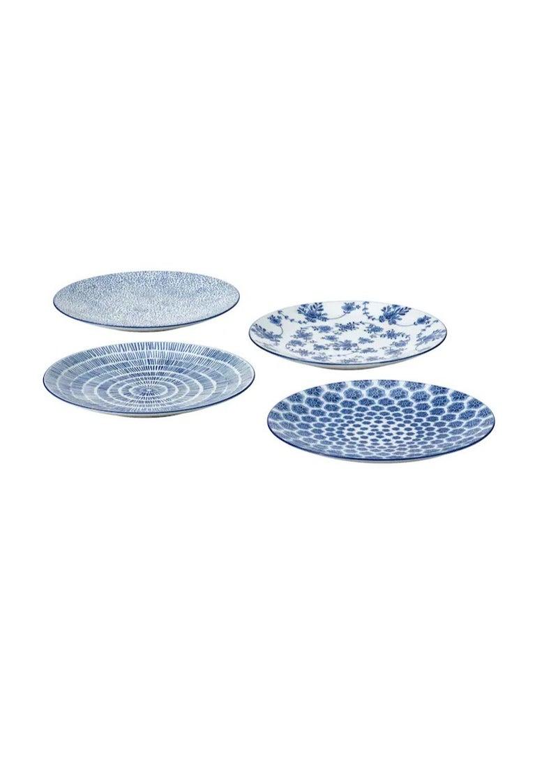 Side plate patterned blue 18 cm 4 PCS - Image 3