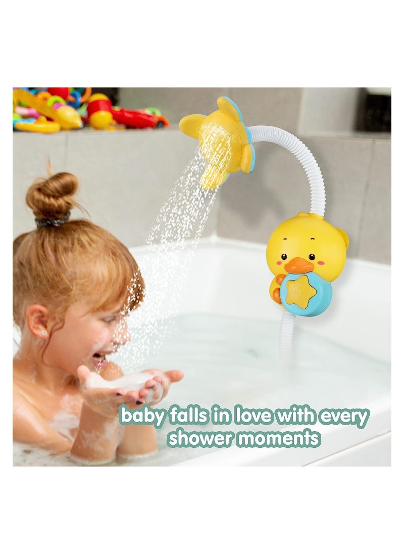 SYOSI - Bath Toys Baby Bath Shower Head Electric Duck Shower Bath Toys Sprinkler Bathtub Tub Water Pump Toys Tub Fountain Toys for Toddlers Kids Child 18 Months and up Baby Toddler Infant Kids - Image 1