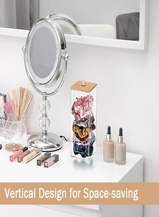 GUSHBIN Acrylic Clean Pad Storage Box Vertical Cotton Pads Holder Square Makeup Pad Dispenser with Lid Clear Bathroom Countertop Vanity Organizer - Image 5