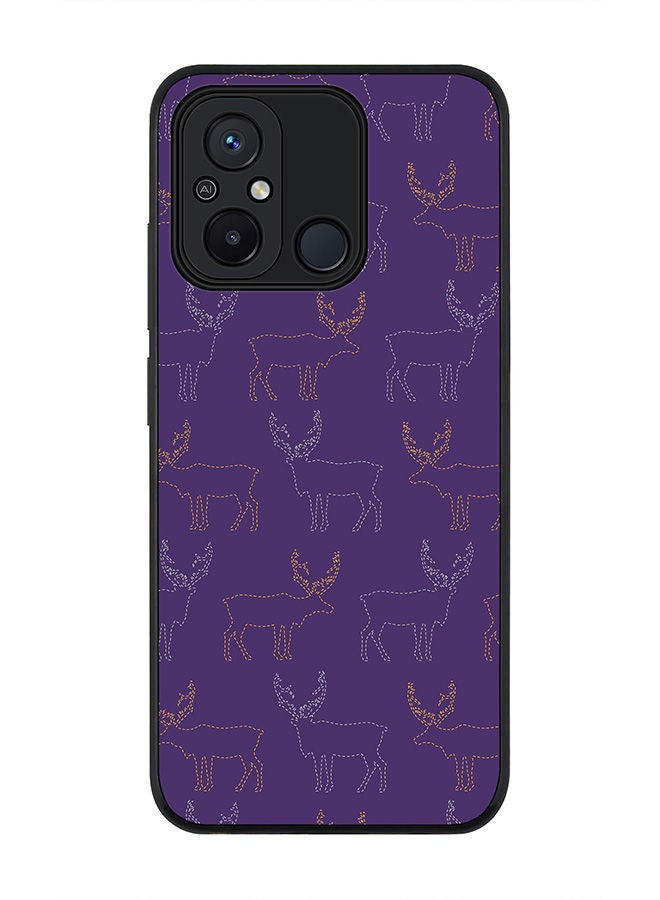 Stylizedd Rugged Black edge case for Xiaomi Redmi 12C 4G, Slim fit Soft Case Flexible Rubber Edges Anti Drop TPU Gel Thin Cover -  Purple Moose - Image 1