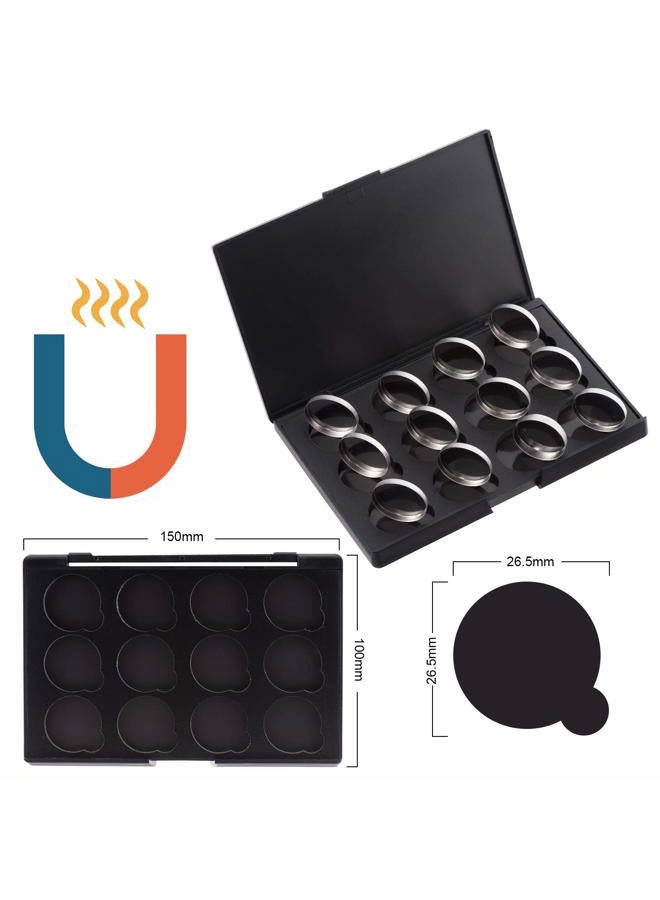Allwon Empty Magnetic Eyeshadow Makeup Palette with 12Pcs 26mm Round Metal Pans - Image 3