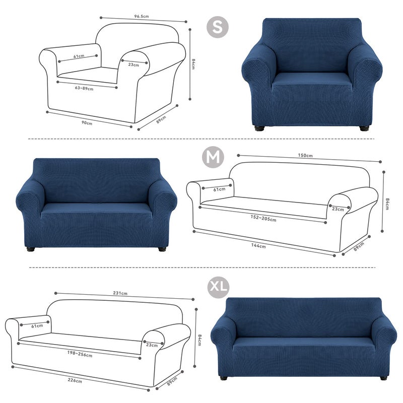 Bukela Waterproof Sofa Slipcover, Non-slip Couch Cover Leakproof Furniture Protector, Stretch Spandex Jacquard Fabric Sofa Cover with Elastic Bottom for Kids, Pets, Dog and Cat (Blue, S) - Image 5