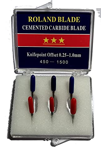 Bridge Cutters Combo 6-Pack Replacement Carbide Blades 3 Each 45 & 60 Degree Vinyl Sign Making Plotting Compatible with Roland Bridge Refine US Cutter - Image 1