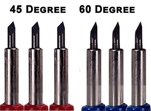 Bridge Cutters Combo 6-Pack Replacement Carbide Blades 3 Each 45 & 60 Degree Vinyl Sign Making Plotting Compatible with Roland Bridge Refine US Cutter - Image 3