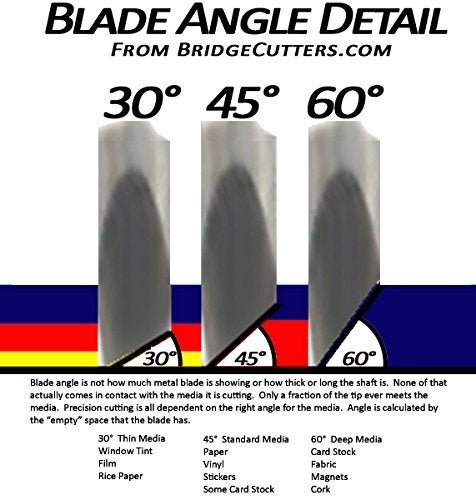 Bridge Cutters Combo 6-Pack Replacement Carbide Blades 3 Each 45 & 60 Degree Vinyl Sign Making Plotting Compatible with Roland Bridge Refine US Cutter - Image 4
