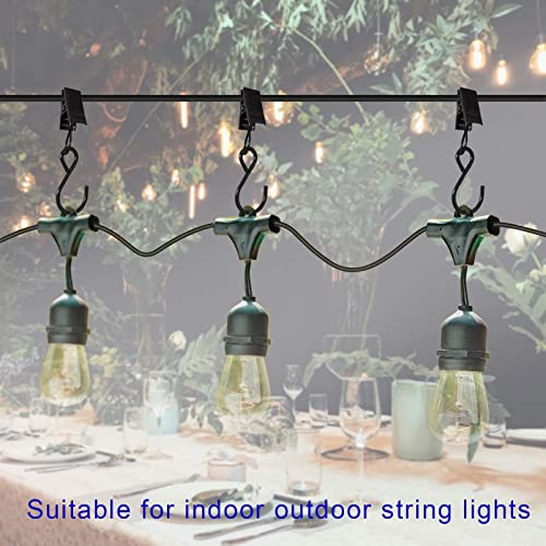 AMZSEVEN Stainless Steel S Hooks Curtain Clips, 50 Pack Hanging Party Lights Clips Hangers Gutter Photo, Art Craft Display, 2.4 Inch Long, Black - Image 4