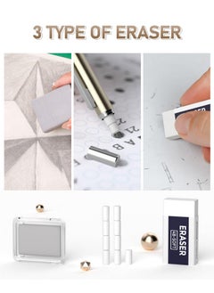 Nicpro 35Pcs Art Mechanical Pencil Set, 3 Pcs Metal Drafting Pencil 0.5 Mm & 0.7 Mm & 0.9 Mm & 3 Pcs 2Mm Lead Holder (6B 4B 2B Hb 2H 4H Colors) For Sketching Drawing With 20 Tube Lead Refills Case  - Image 5