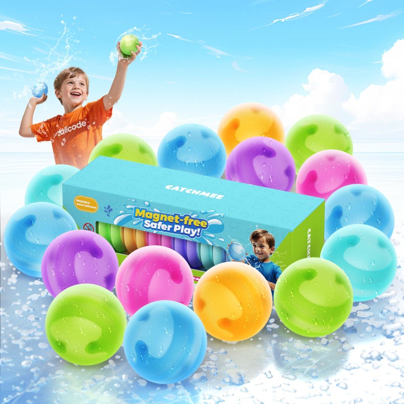 dalicode Reusable Water Balloons without Magnets Silicone Refillable Water splash ballsQuickFill Durable LeakProof Perfect for Outdoor Summer Water Fun - Image 3