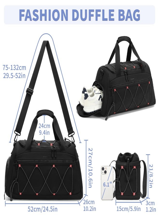 BOSSTIN Gym Backpack for Women - 40L Duffel Bag with Shoe Compartment, Travel Weekender, Personal Item, Workout Tote Black - Image 2