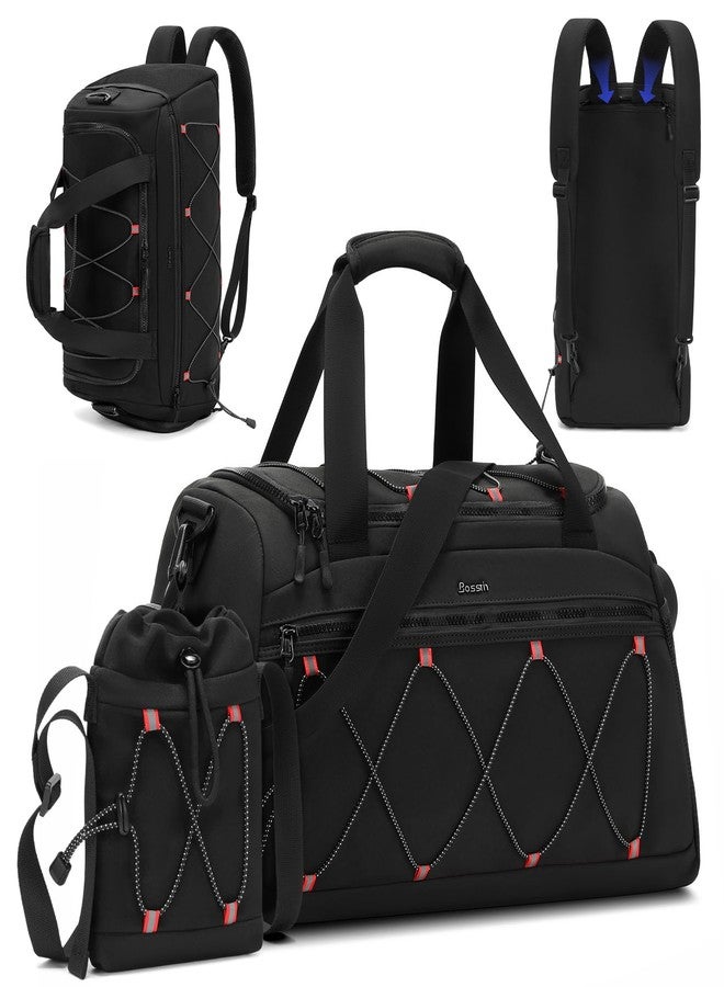 BOSSTIN Gym Backpack for Women - 40L Duffel Bag with Shoe Compartment, Travel Weekender, Personal Item, Workout Tote Black - Image 1