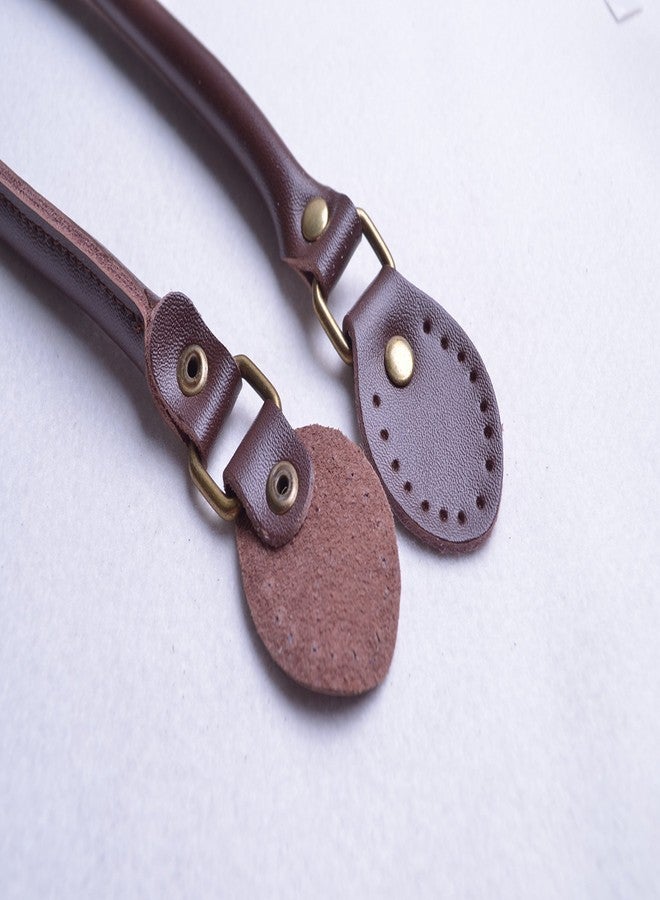 Wento Pair 19 Inches Purses Straps,cowhide Leather Purse Handles,genuine Leather Handles,cowhide Leather Purses Straps,soft Cow Leather Straps,purse Making Supplies (Dark Brown) - Image 3