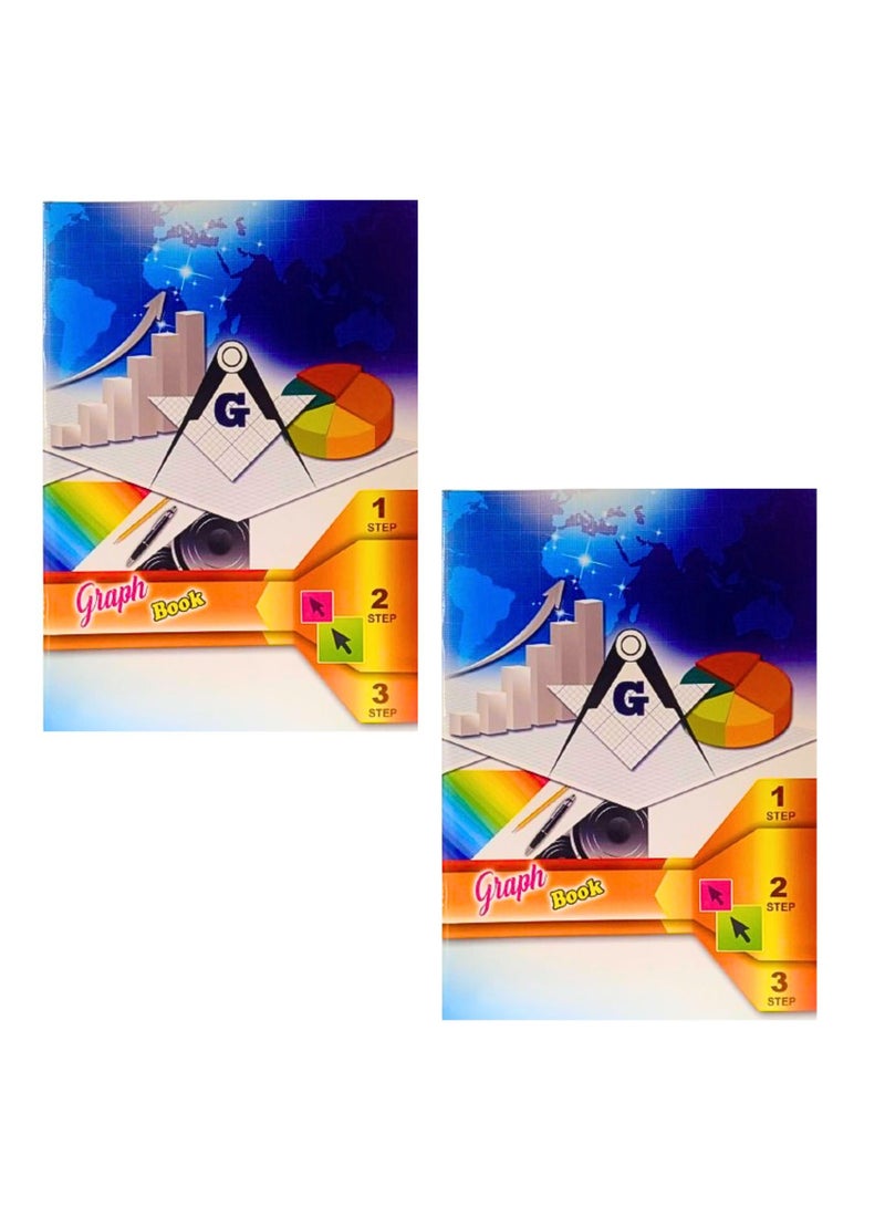 Sadaf Graph Paper Pad, A4, Squared Grid Paper book for Mathematics, Science, Engineers, Drawing, School Supplies, 50 Sheets (Pack of 2) - Image 1