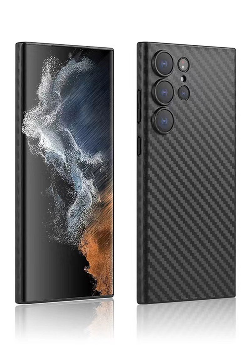 Generic - Carbon Fiber Texture Ultra Light Ultra Thin Protective Case Cover for Samsung Galaxy S25 Ultra (Black) - Image 1