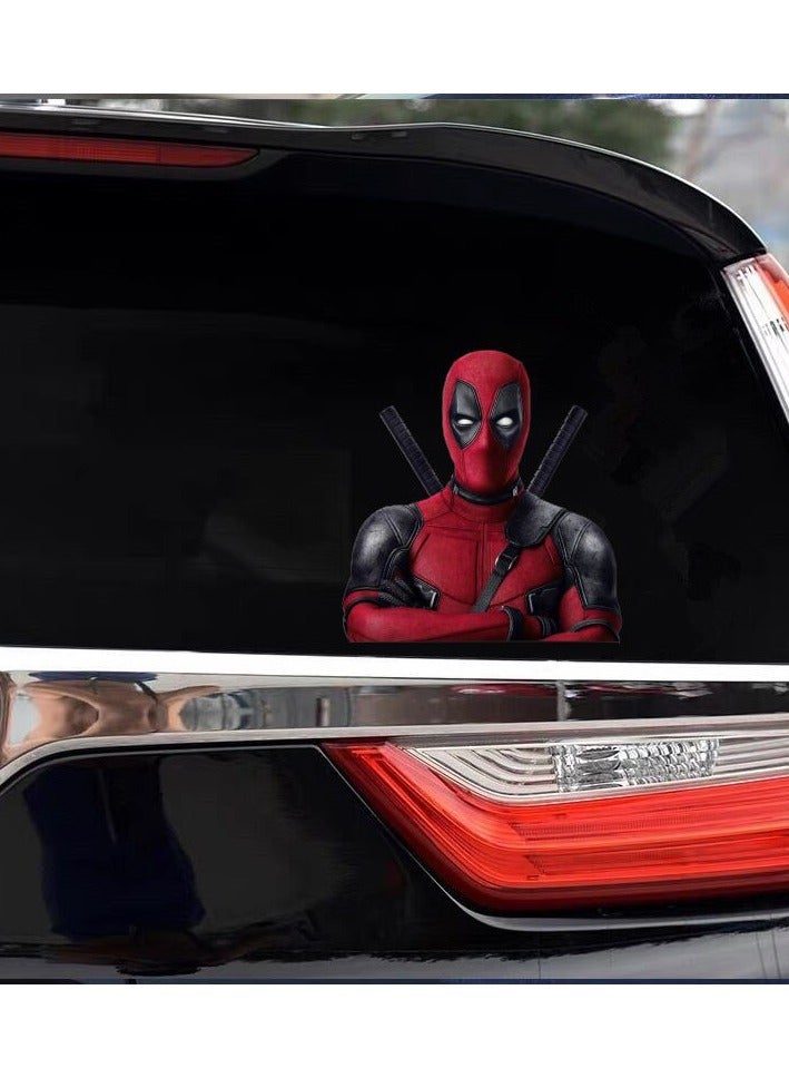 3 pieces Marvel Deadpool stickers, personalized and creative computer case and car body scratch cover car decoration stickers - Image 5