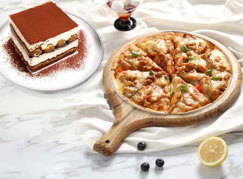 Yododo Pizza Pan, 13½ inch Stainless Steel Pizza Pan Set Large Pizza Oven Pans Tray for Baking Serving, Healthy & Heavy Duty, Dishwasher Safe & Easy Clean - 4 Piece - Image 5