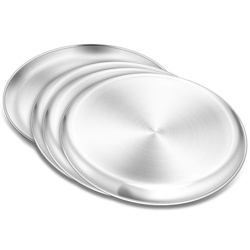 Yododo Pizza Pan, 13½ inch Stainless Steel Pizza Pan Set Large Pizza Oven Pans Tray for Baking Serving, Healthy & Heavy Duty, Dishwasher Safe & Easy Clean - 4 Piece - Image 4