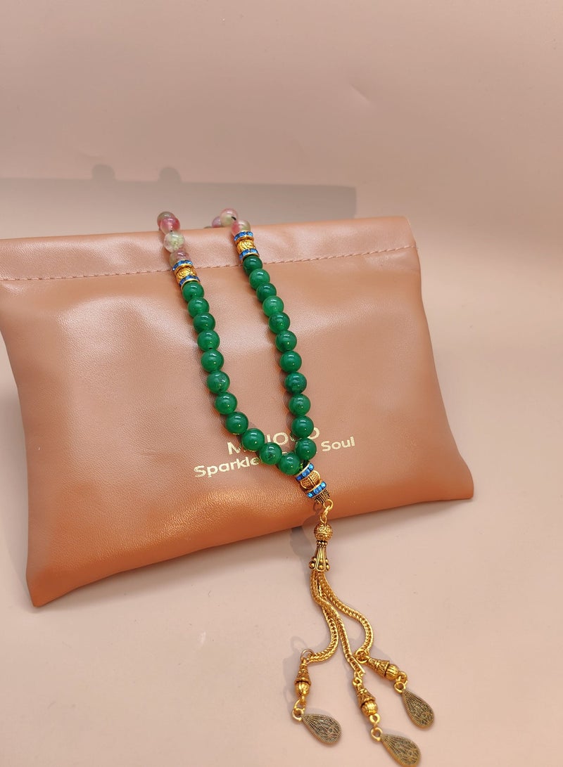 موجود 33 خرزة صلاة من العقيق الطبيعي/تسبيح/8 ملم - Image 4