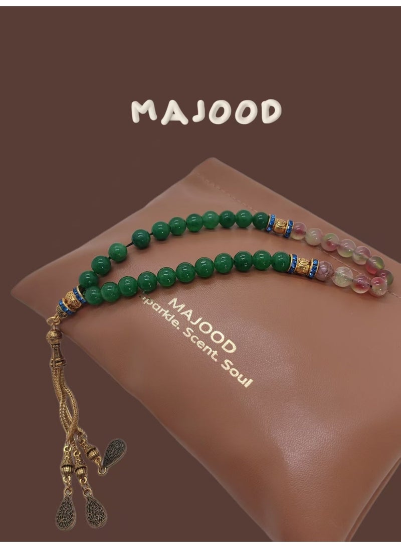 موجود 33 خرزة صلاة من العقيق الطبيعي/تسبيح/8 ملم - Image 2