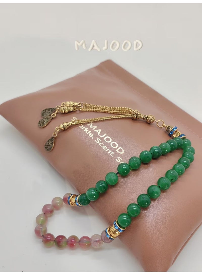 موجود 33 خرزة صلاة من العقيق الطبيعي/تسبيح/8 ملم - Image 3