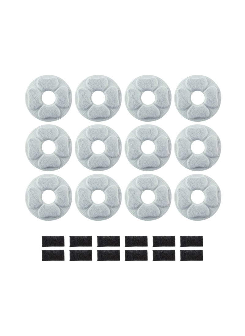 Generic - Cat Water Fountain Replacement Filters, Compatible with Kastty 101oz/3L Fountain, 12PCS Activated Carbon and PP Cotton Filters for Pet Water Fountains. - Image 1