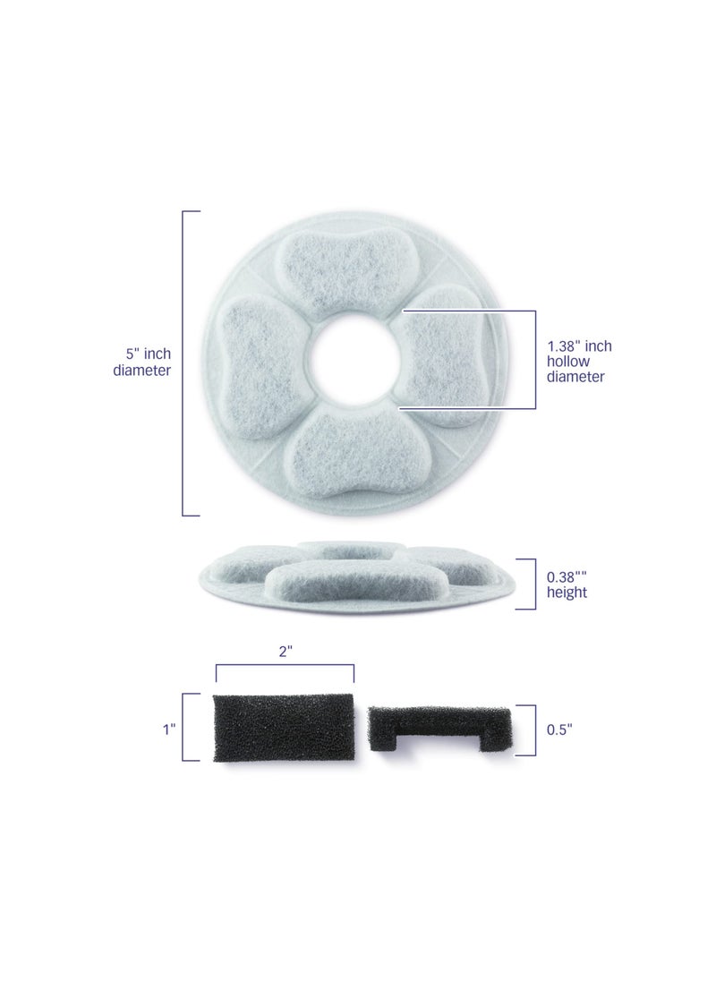 Generic - Cat Water Fountain Replacement Filters, Compatible with Kastty 101oz/3L Fountain, 12PCS Activated Carbon and PP Cotton Filters for Pet Water Fountains. - Image 1