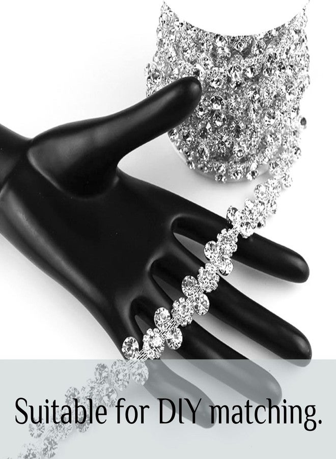 PEARLY JUN 1 Yard Crystal Rhinestone Dense Chain Rhinestone Trim Decoration for Sewing Crocodile Shoes, Clothes Mugs, for Craft Jewelry, Wedding Bouquets DIY Decoration. (ML018-silver) - Image 5