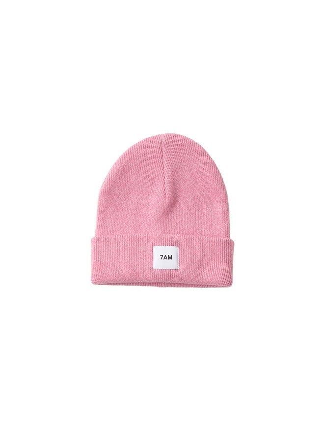 7 A.M. 7AM Enfant Baby Beanie - Unisex Kids Warm Winter Hat, Soft & Cozy Heathers Ribbed Design, for Infant & Toddlers Pink - Image 1