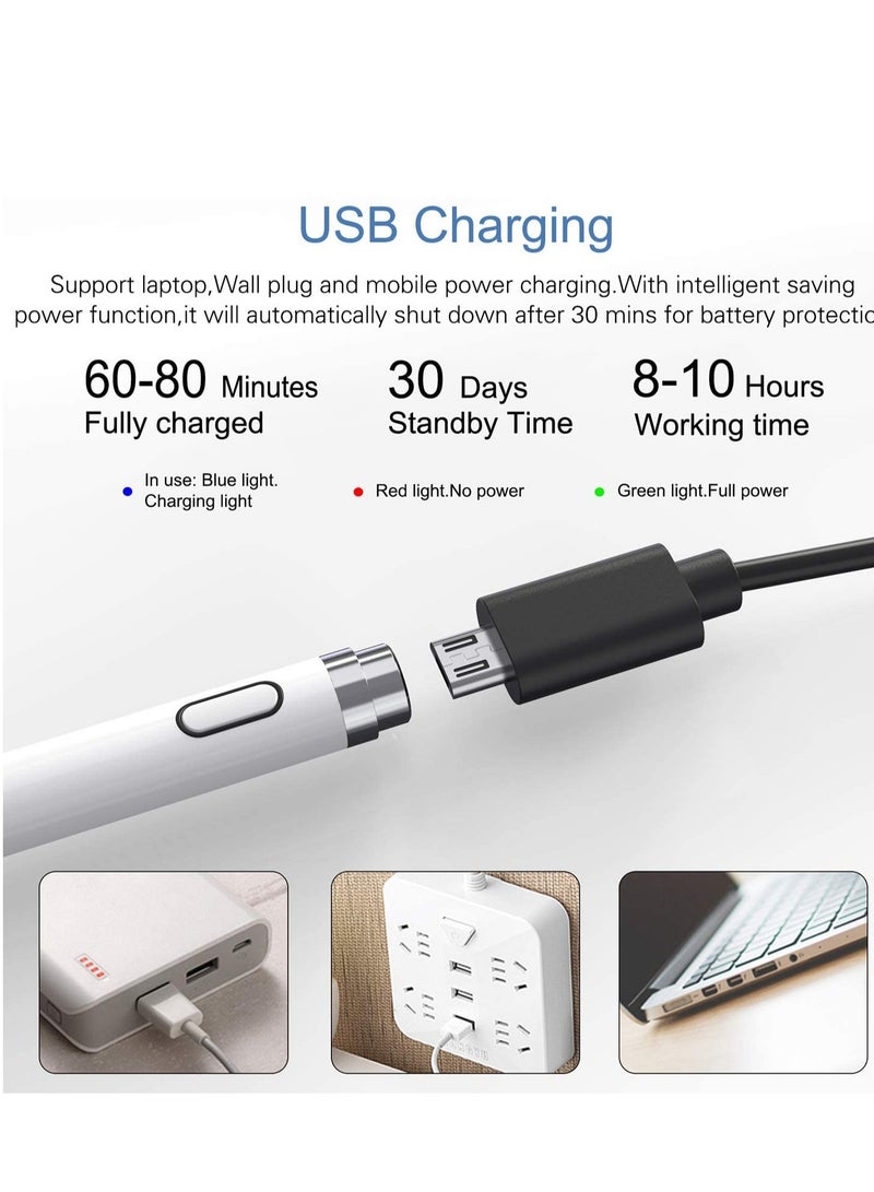 ELTRAZONE Active Stylus Pen with Palm Rejection for Precise Writing/Drawing Compatible with Apple iPad White - Image 3