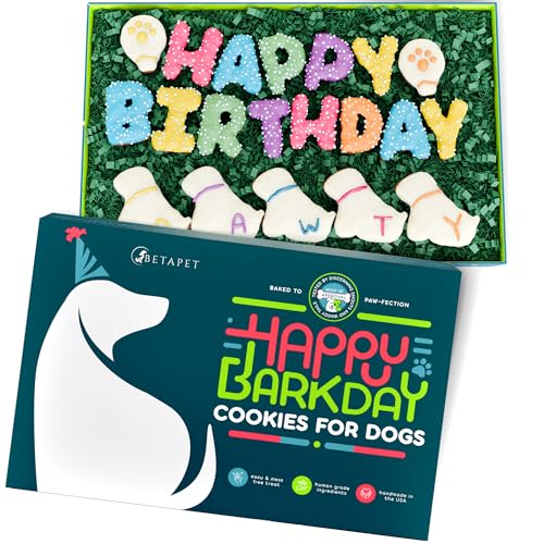 BETAPET Dog Birthday Cookies - Treats for Dogs at Any Age - Made With Human-Grade Ingredients - Happy Bday Cookies for Boy or Girl Puppy - First Bday Gift - Baked Fresh in USA - Image 2